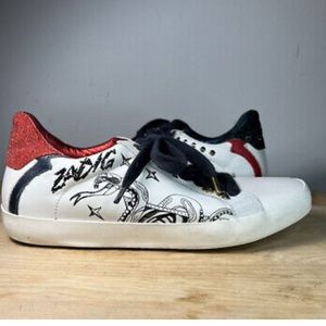 ZADIG & VOLTAIRE Zadig Eyes Sneakers Women’s Size US 8 / Euro 39 Glitter Studs